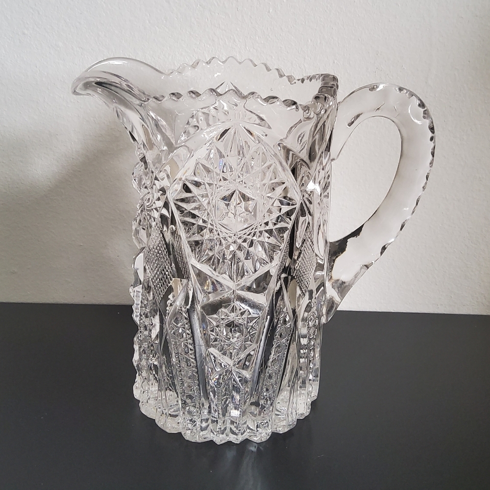 Vintage Krys-Tol Kenneth Ohio Clear Crystal Pitcher